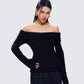 Lorraine Black Sweater Knit Top