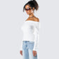 Lorraine White Sweater Knit Top