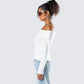 Lorraine White Sweater Knit Top