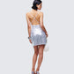 Women's silver sequin mini dress alternate angle – FINESSE