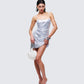 Women's silver sequin mini dress styled on model – FINESSE