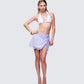 Lucille Purple Sequin Tie Mini Skirt