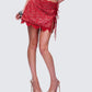 Lucille Red Sequin Tie Mini Skirt