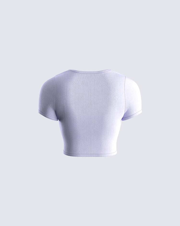 Luella Purple Print Sweater Top