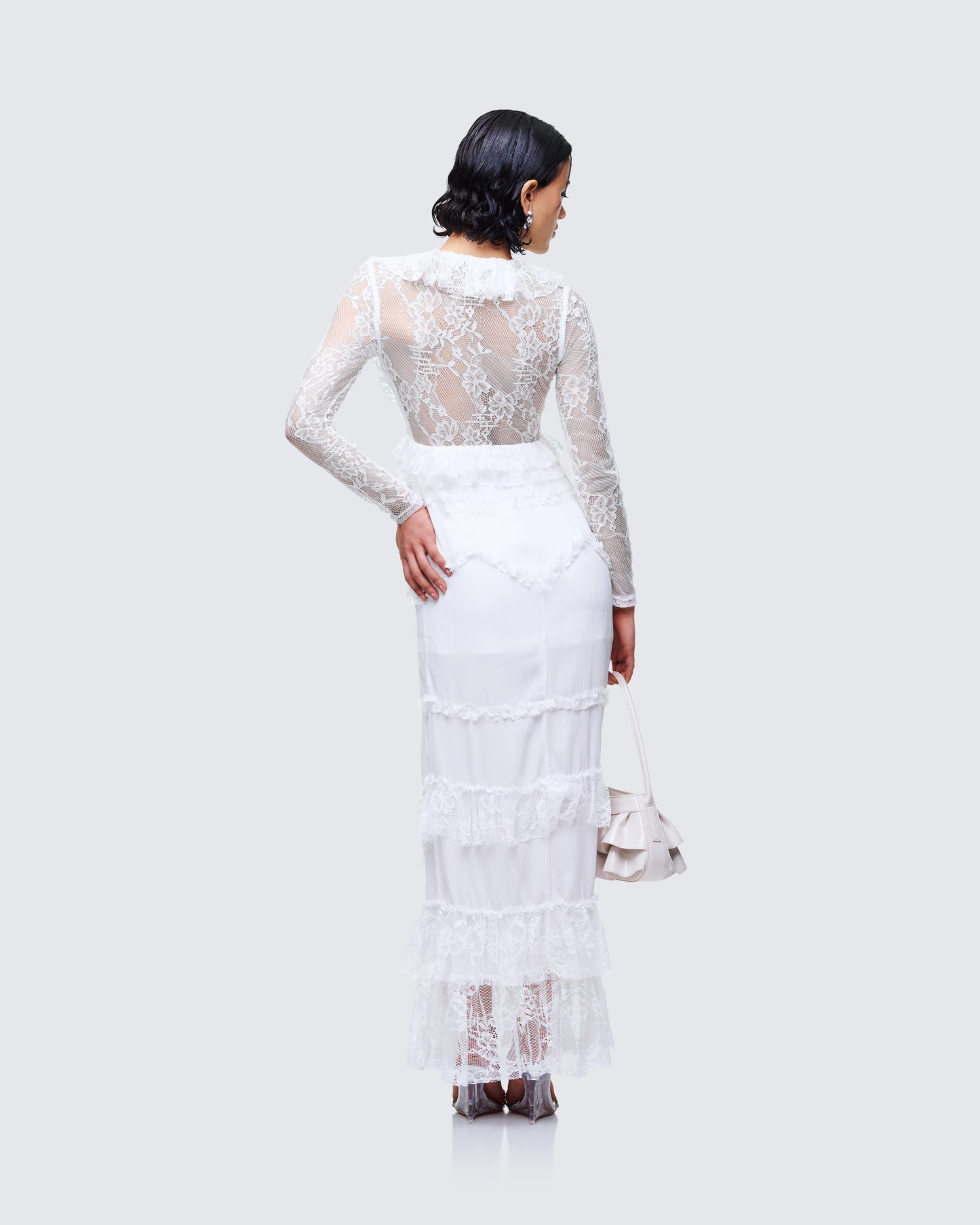 Women's white mini dress alternate angle – FINESSE