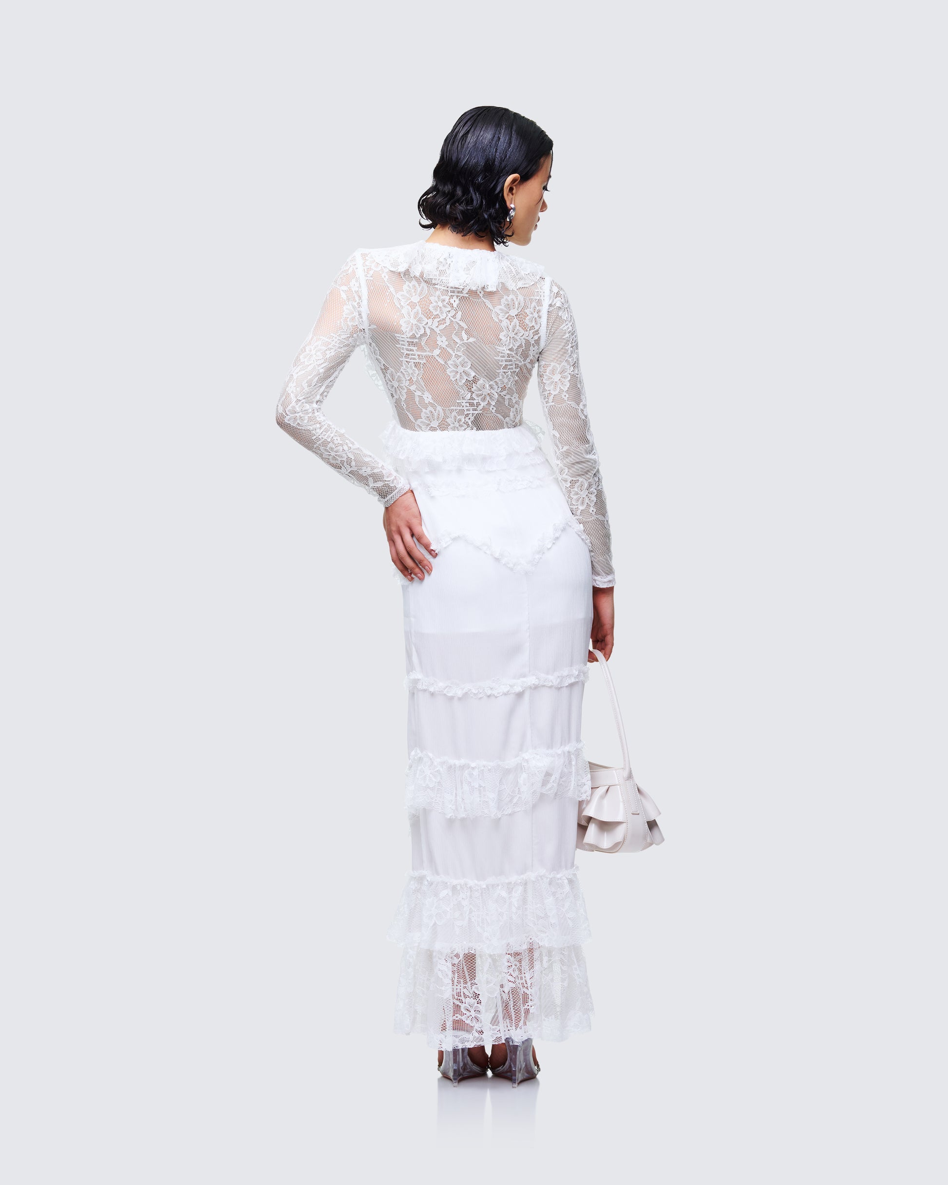 Women's white mini dress alternate angle – FINESSE