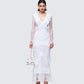 Women's white mini dress front view – FINESSE