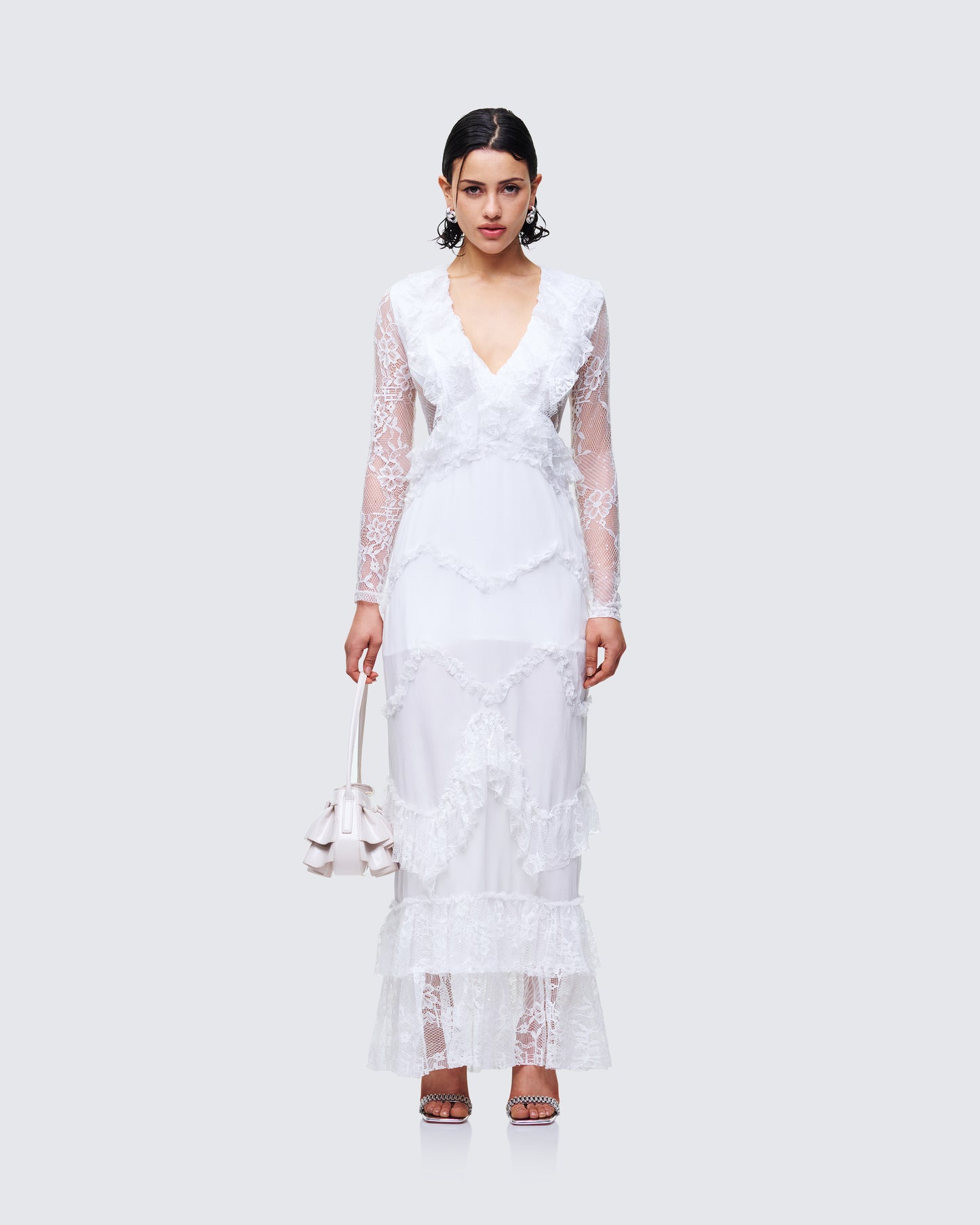 Women's white mini dress front view – FINESSE