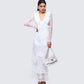 Women's white mini dress close-up detail – FINESSE