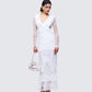 Women's white mini dress styled on model – FINESSE