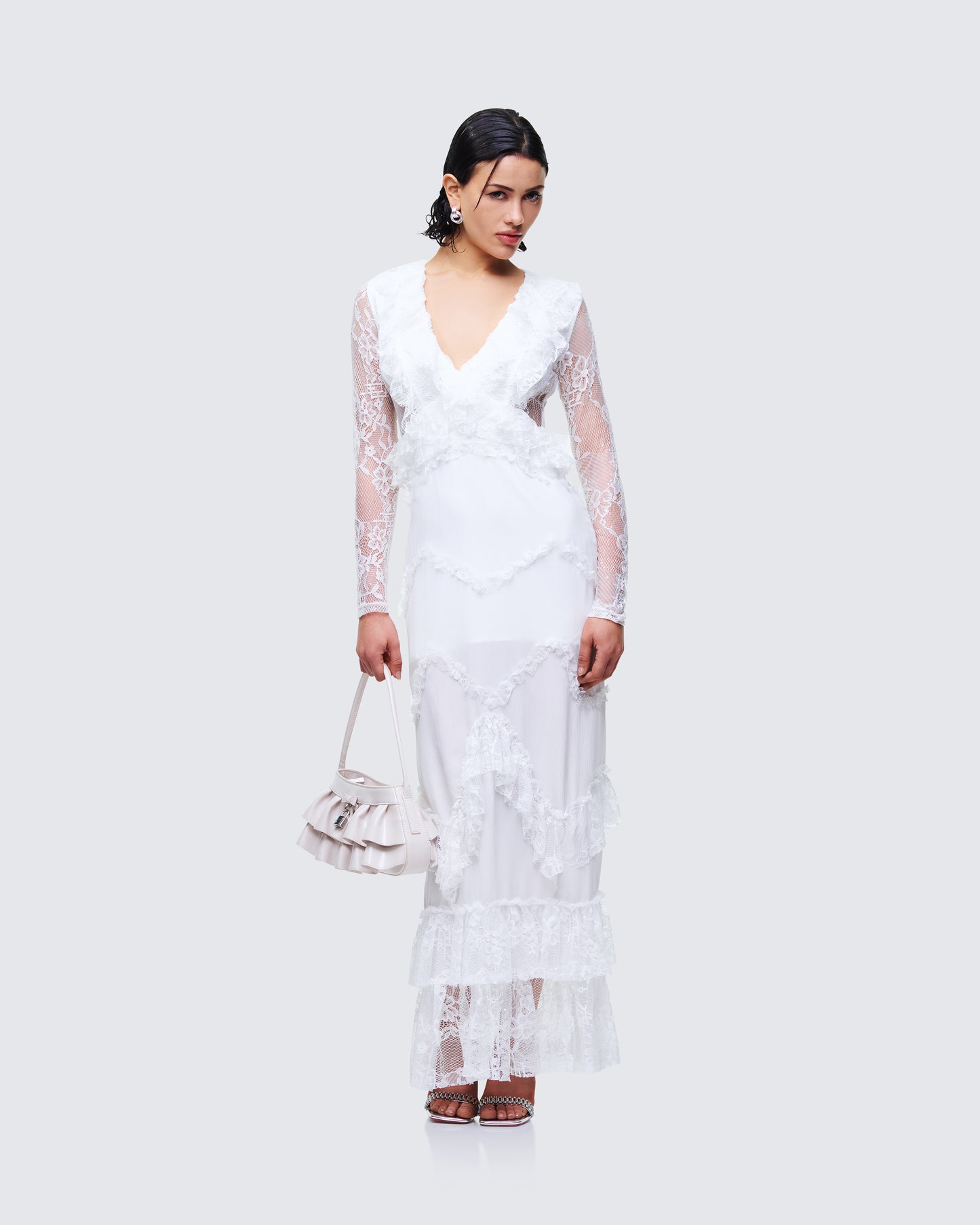 Women's white mini dress styled on model – FINESSE