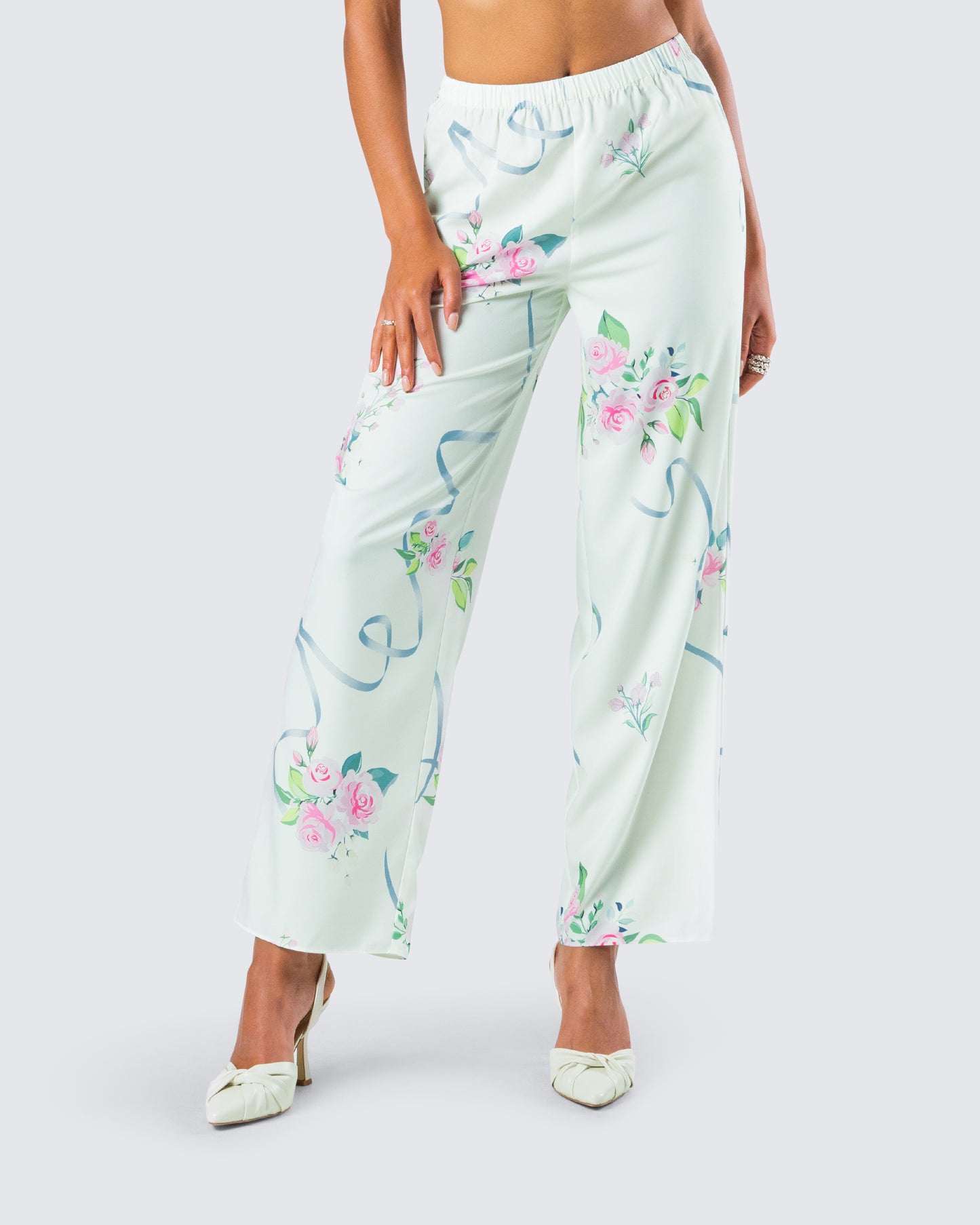 Luz Floral Print Wide Leg Pant