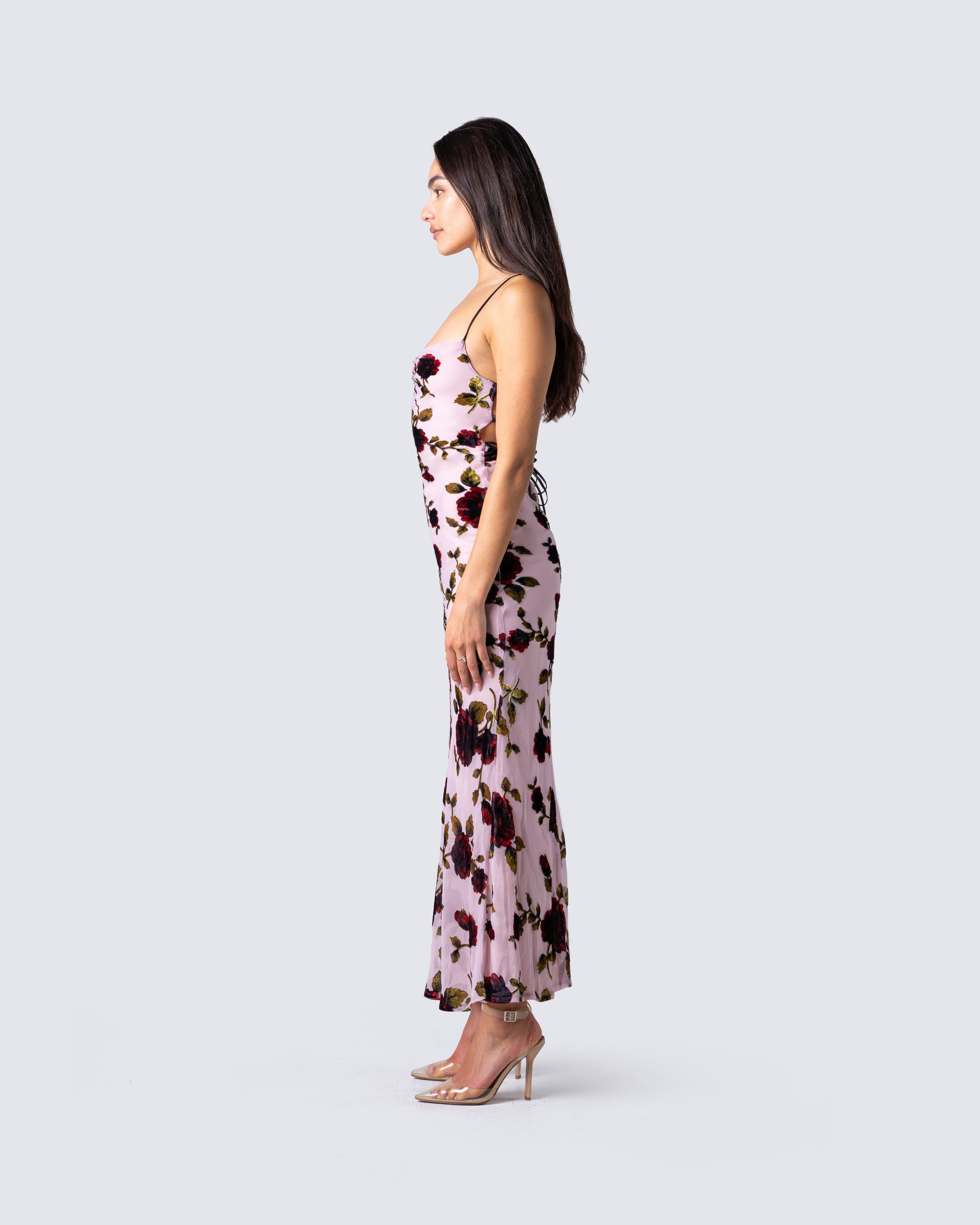 Lara Floral Velvet Burnout Dress
