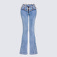 Ayra Blue Denim Flared Pants