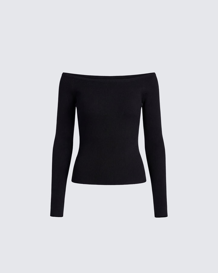 Leslie Black Off Shoulder Top