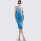 Liana Blue Ombre Rhinestone Dress