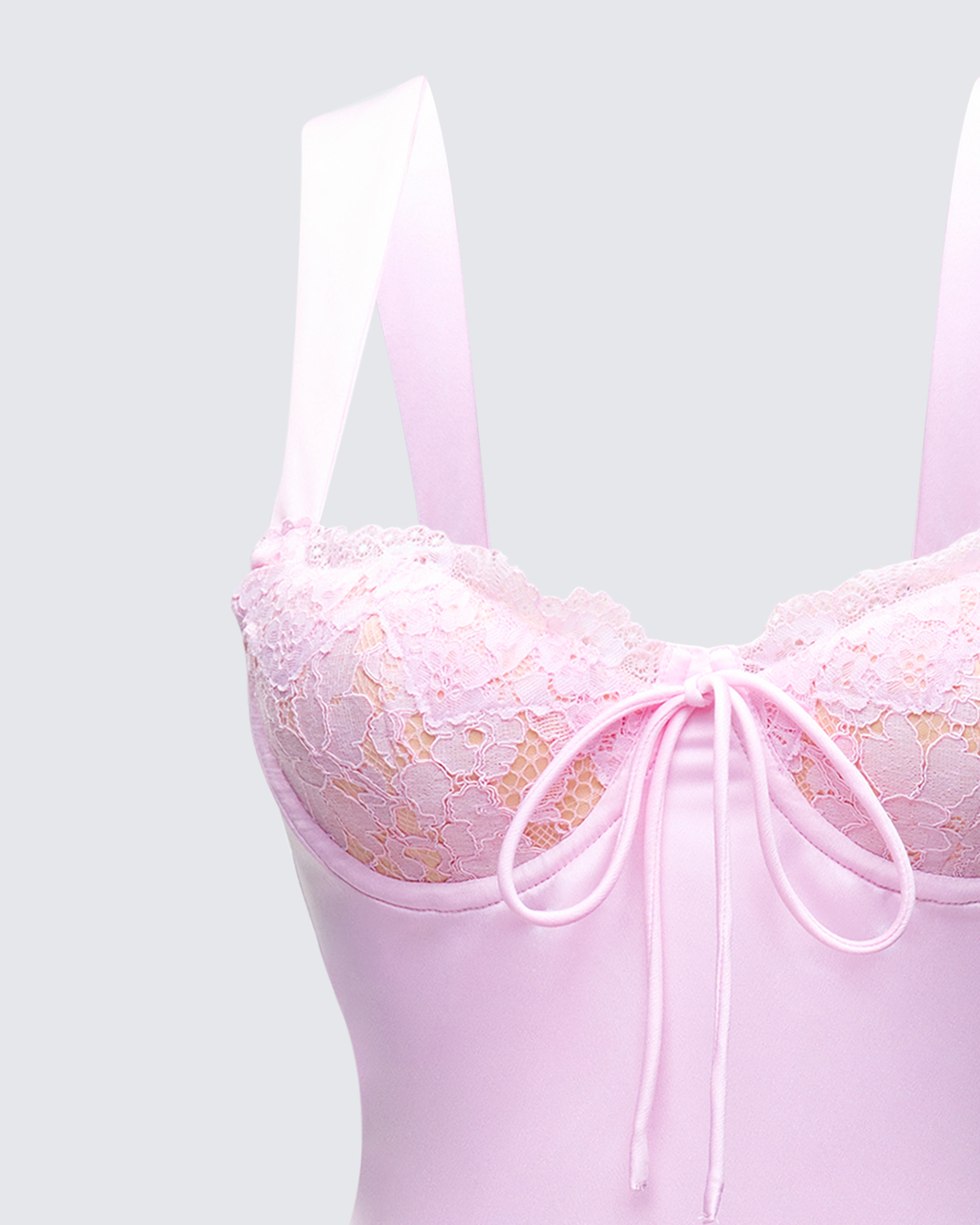 Pink Lace Mini Dress - Corset Style Party Dress – FINESSE