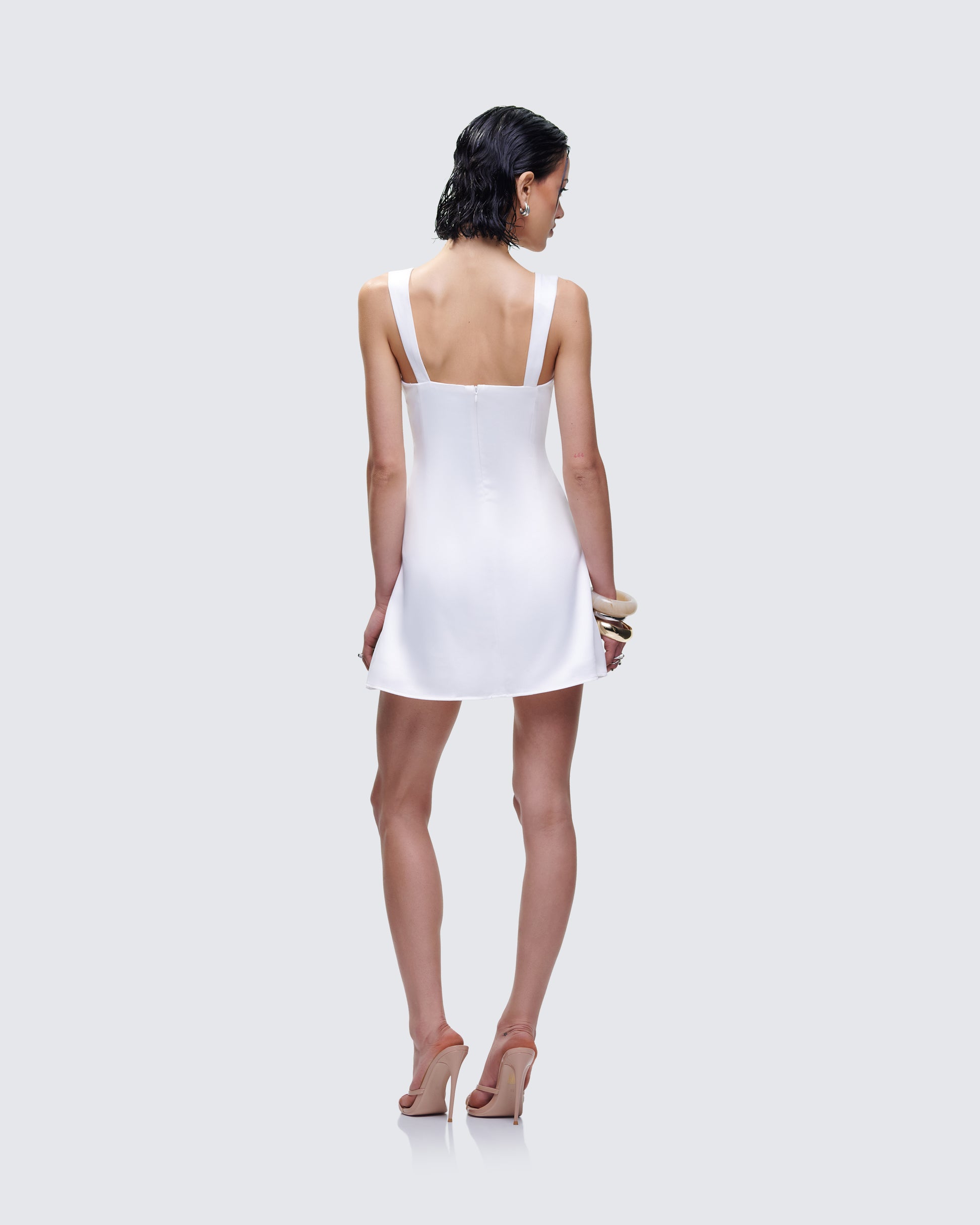 White Lace Mini Dress - Sweetheart Bustier Corset FINESSE White Lace Mini Dress - Sweetheart Bustier Corset FINESSE