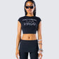 Macie Black Virgo Graphic Top