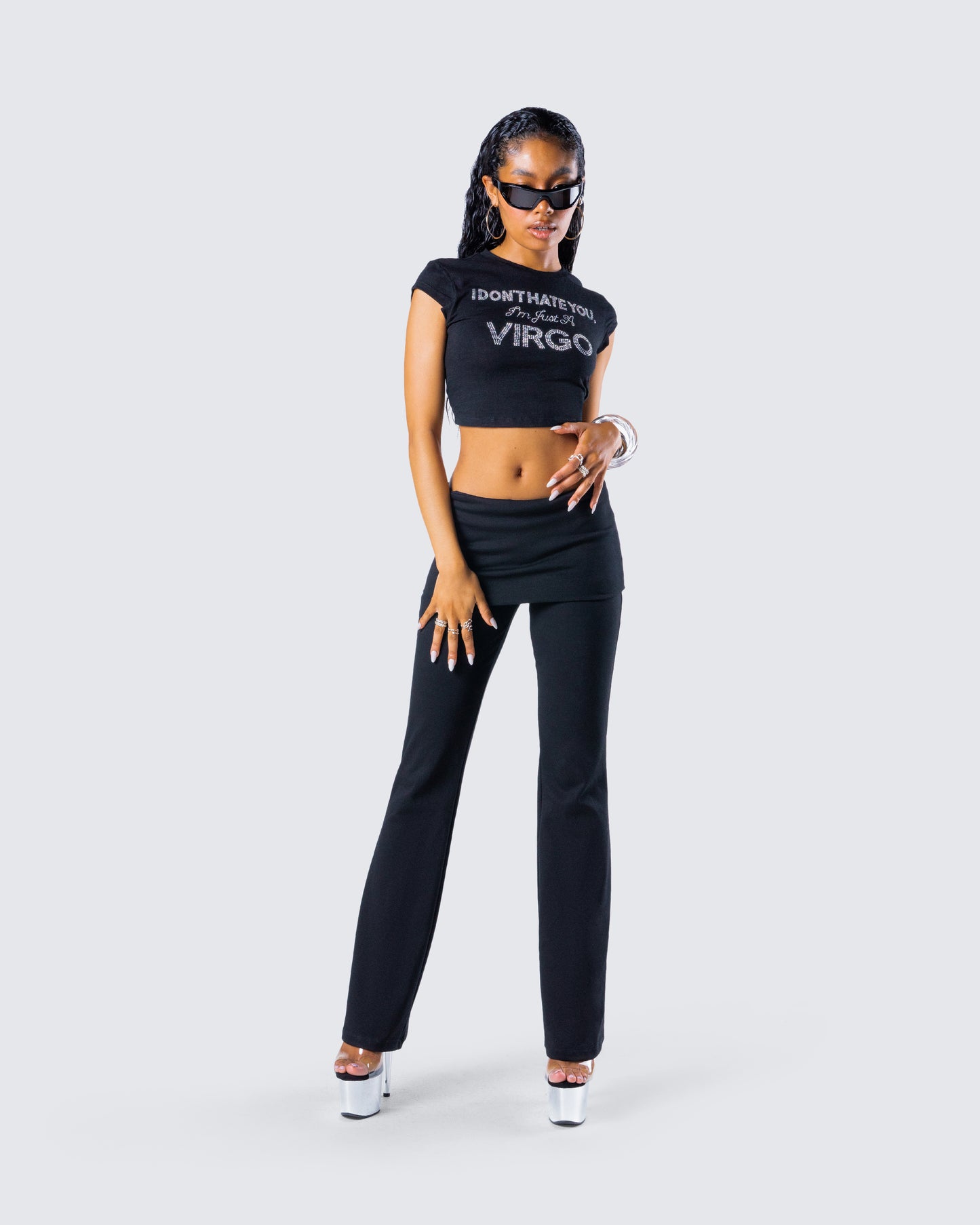 Macie Black Virgo Graphic Top