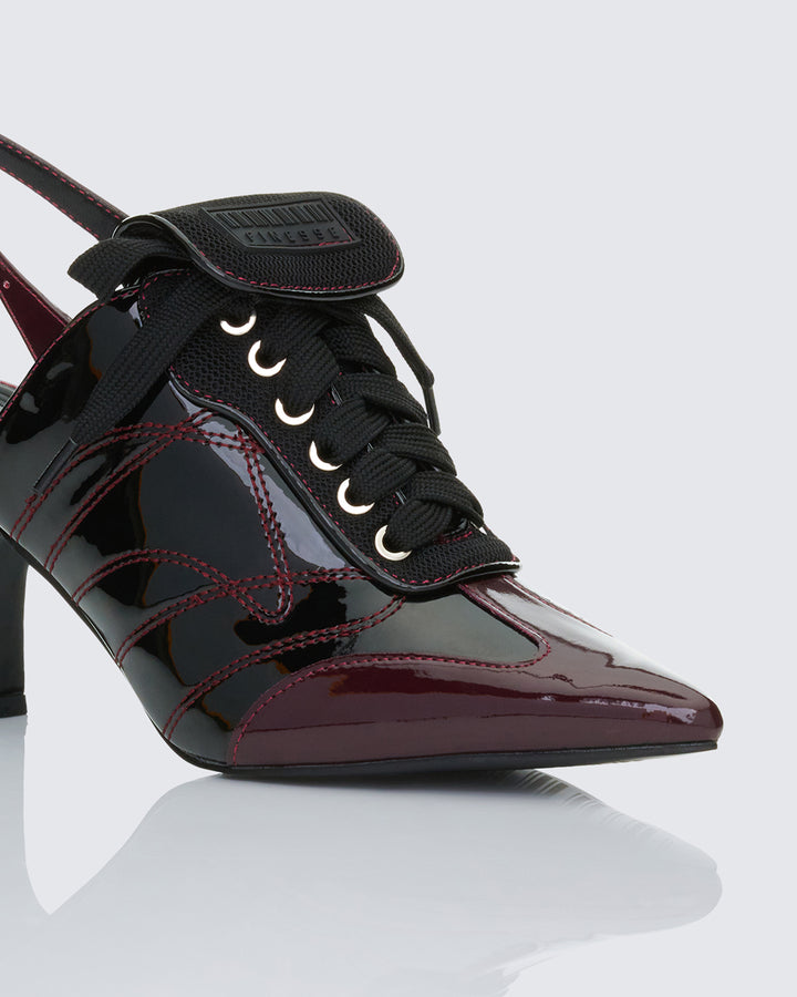 Madisyn Black Heeled Sneaker Mule