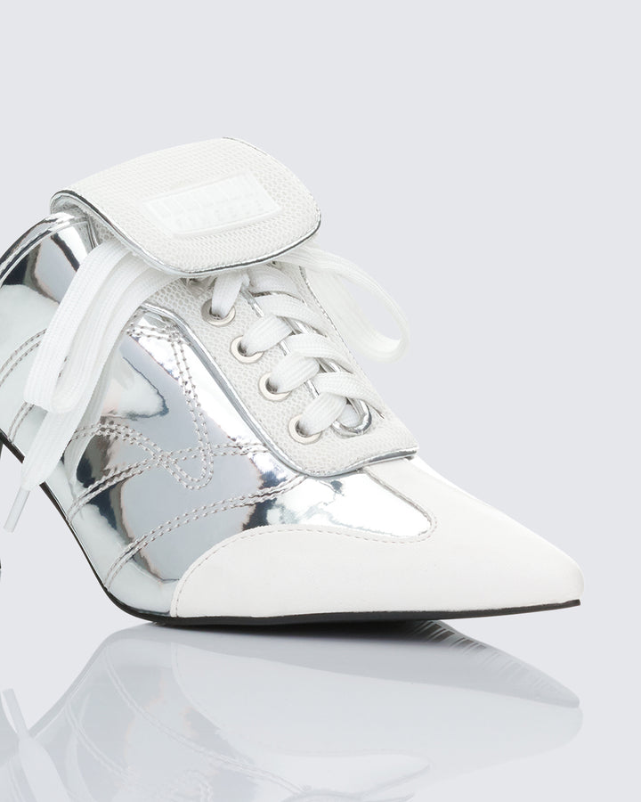 Madisyn Silver Heeled Sneaker Mule