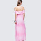 Women's pink maxi dress alternate angle – FINESSE