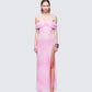 Women's pink maxi dress front view – FINESSE