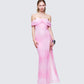 Women's pink maxi dress styled on model – FINESSE