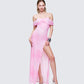 Women's pink maxi dress close-up detail – FINESSE