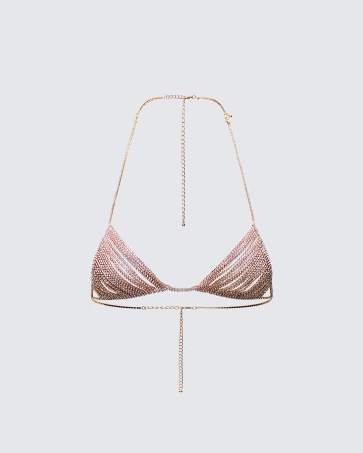 Maelis Gold Diamante Bralet product front