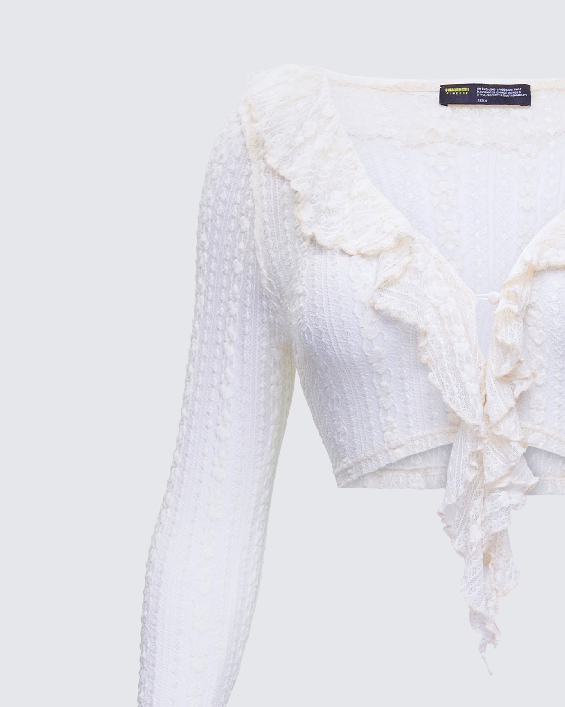 Maeve Ivory Lace Ruffle Top