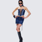 Maja Blue Denim Lace Up Corset Top