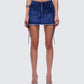 Maja Blue Denim Lace Up Micro Mini Skirt