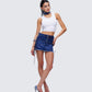 Maja Blue Denim Lace Up Micro Mini Skirt