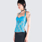 Mali Turquoise Lace Halter Top