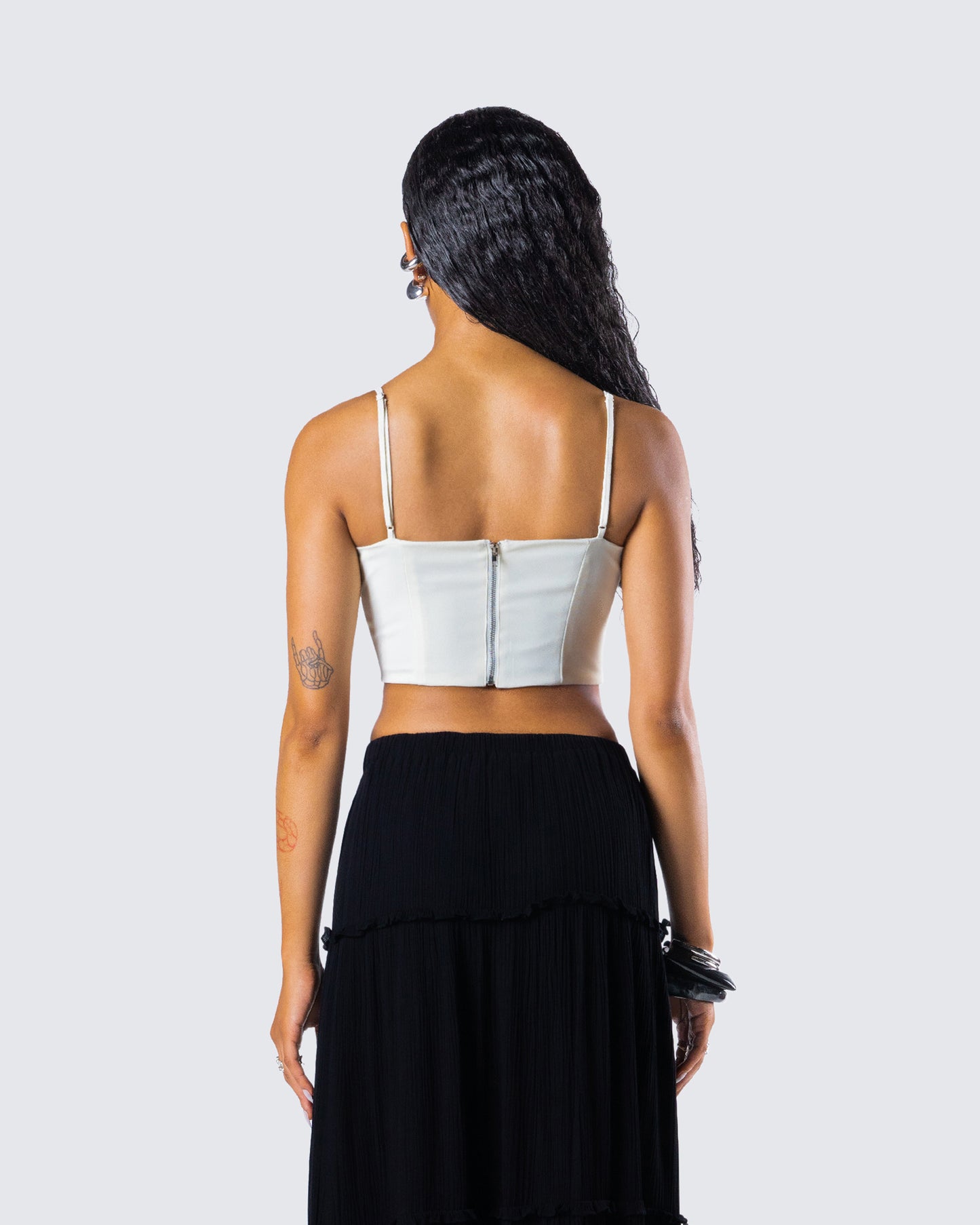 Malia Ivory Lace Up Corset Top