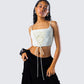 Malia Ivory Lace Up Corset Top