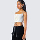 Malia Ivory Lace Up Corset Top