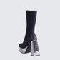 Marcil Black Heeled Platform Boot