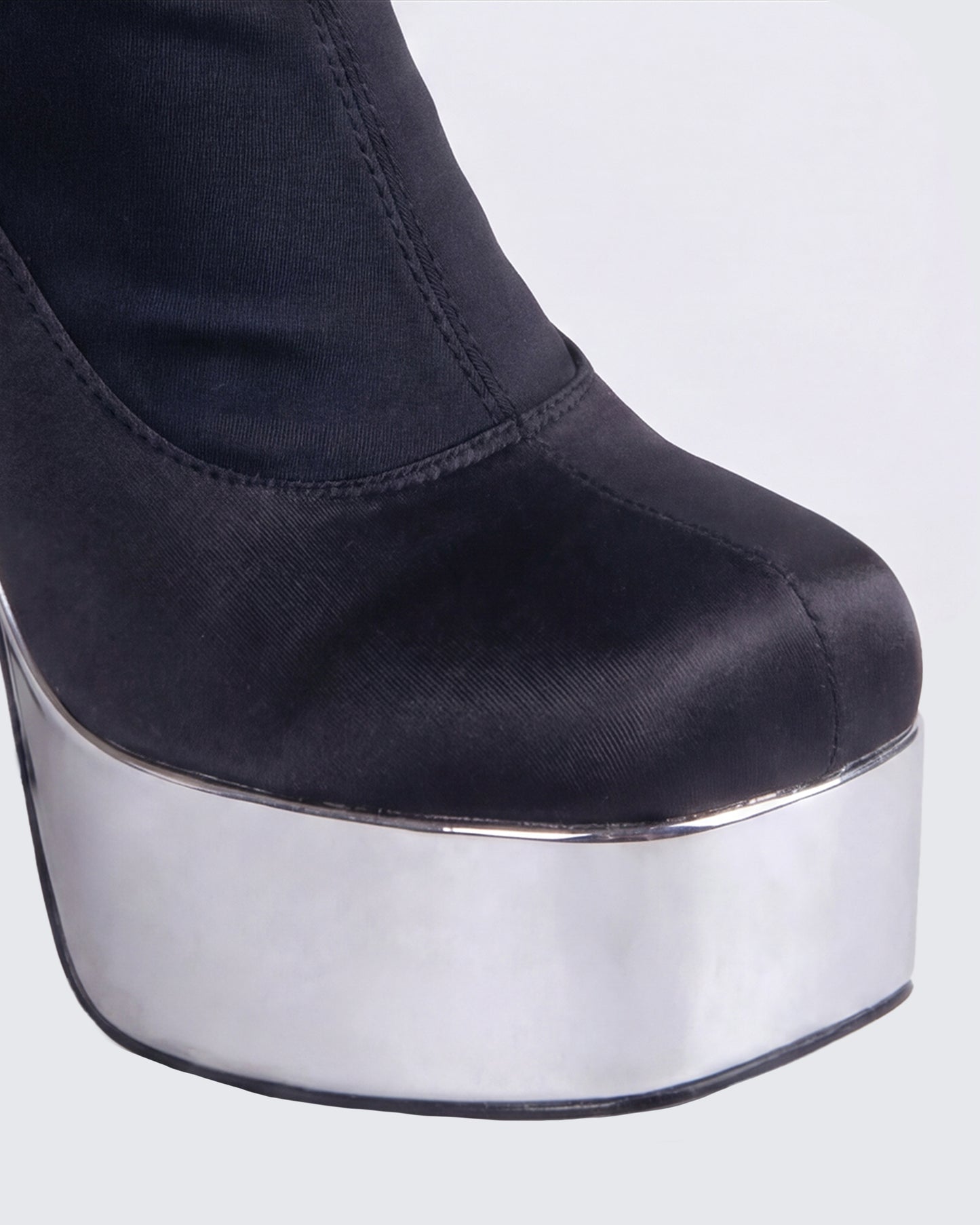 Marcil Black Heeled Platform Boot