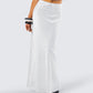 Maree White Low Rise Maxi Skirt