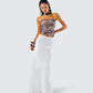 Maree White Low Rise Maxi Skirt