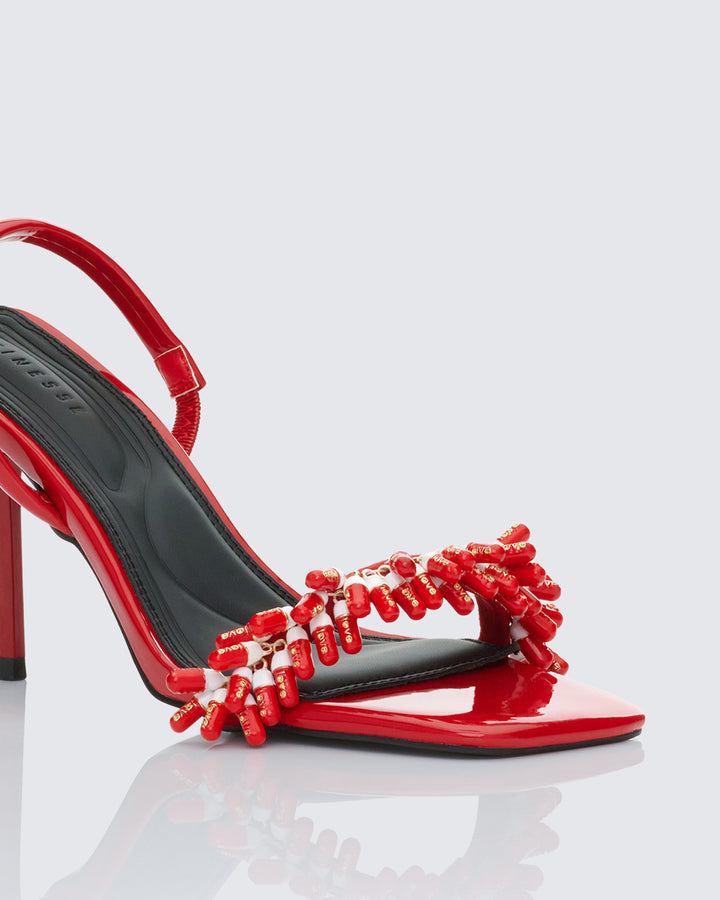 Margaux Red Multi Pill Charm Sandal