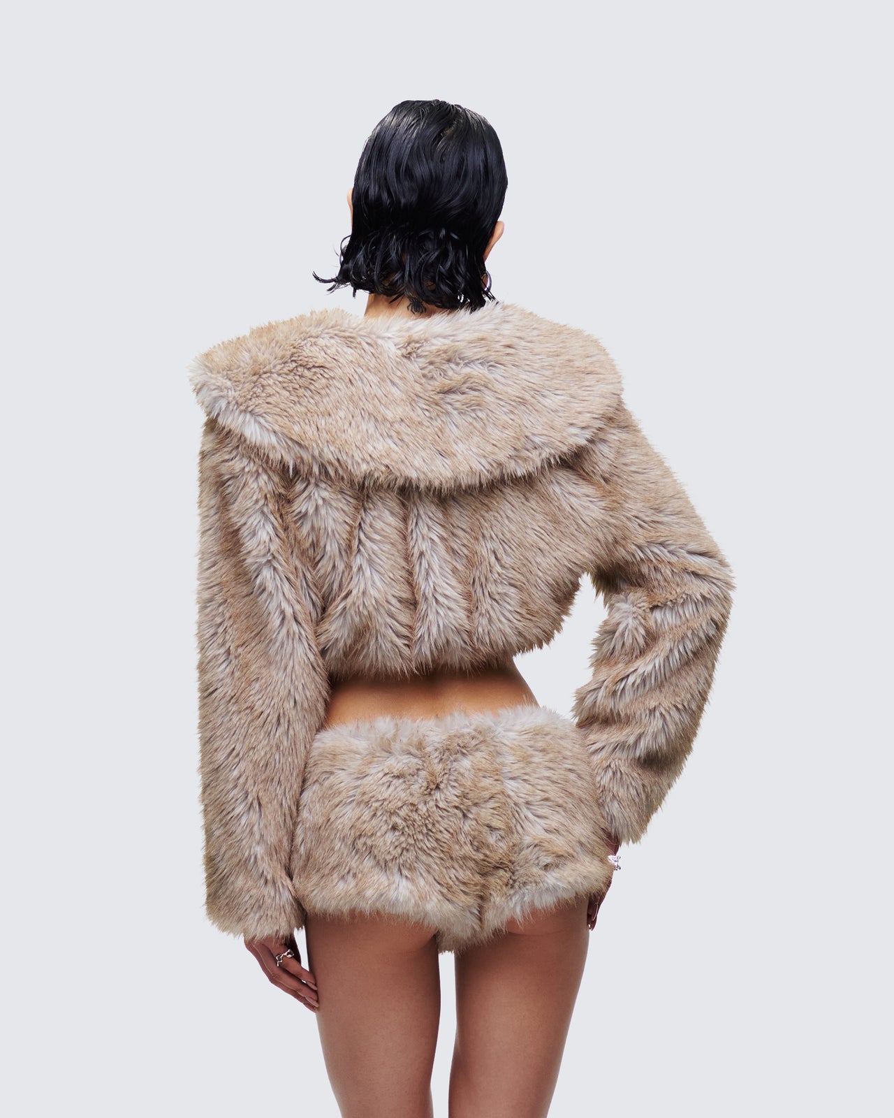 The Marilyn Luxury Vintage Faux Fur Shrug Wrap - Chocolate Brown