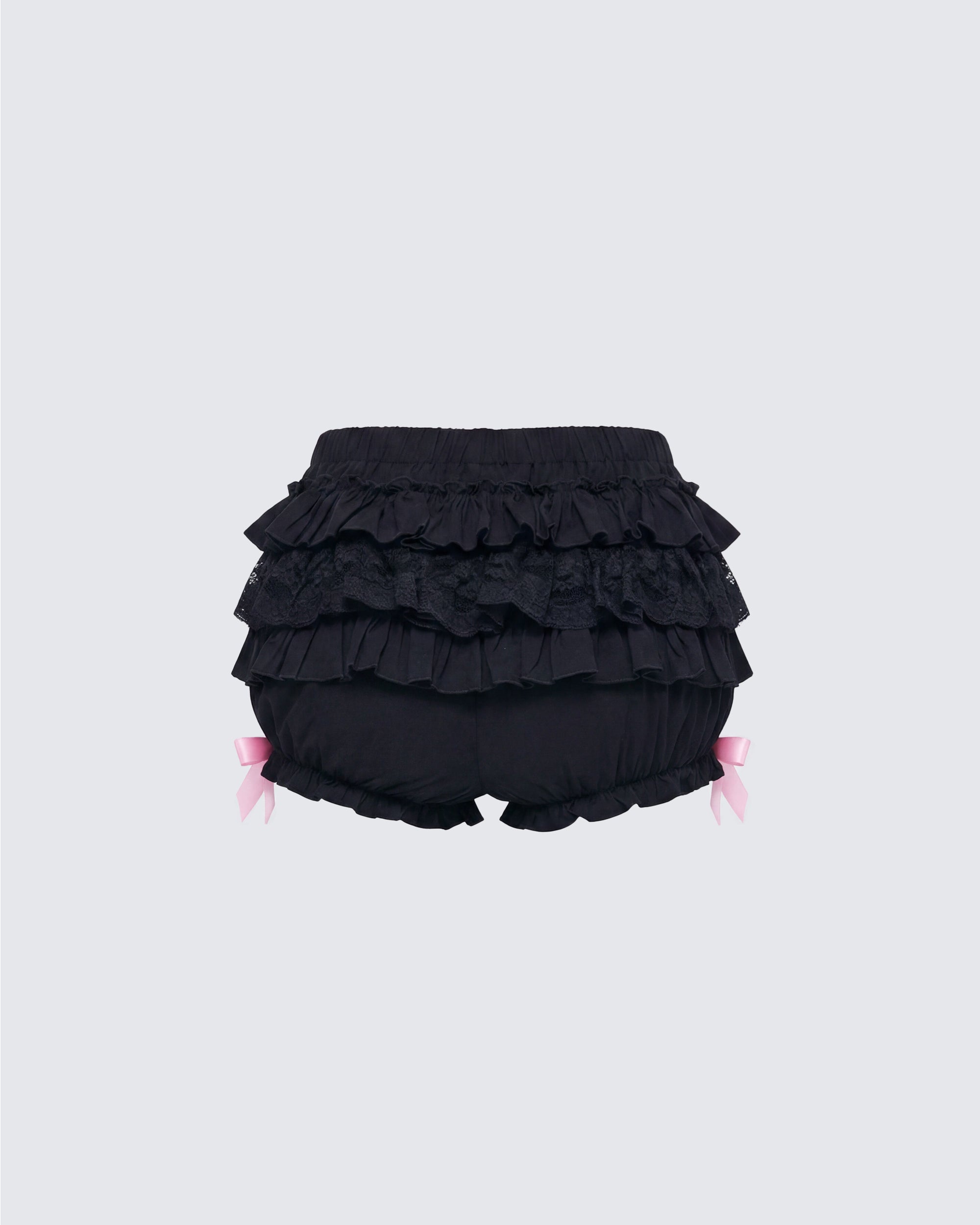 Black Ruffle Shorts - Lace Trim Lounge Sleep – FINESSE
