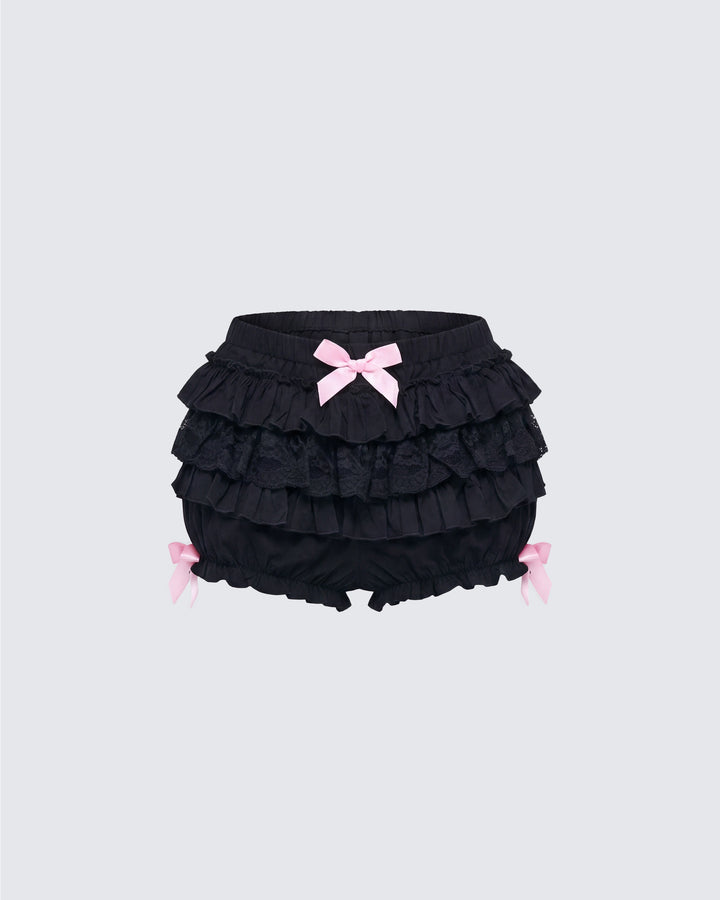 Martina Black Ruffle Short