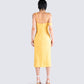 Mary Yellow Cowl Midi Dress