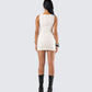 Matiyah Ivory Belted Micro Mini Dress