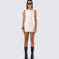 Matiyah Ivory Belted Micro Mini Dress